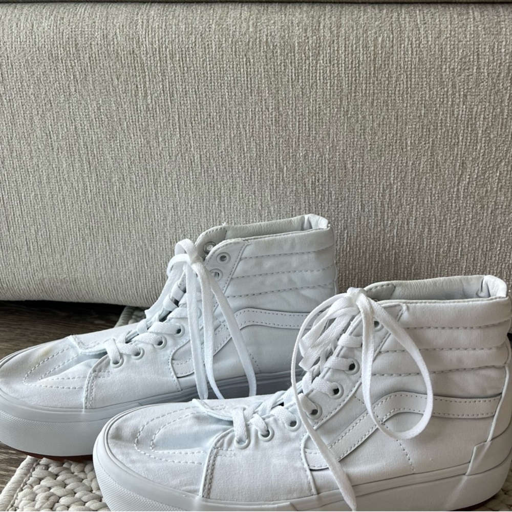 Vans White Platform High-Top Sneakers - BARELY WORN